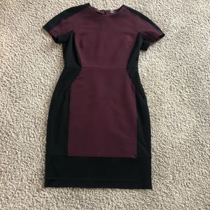 Halogen purple and black color block dress